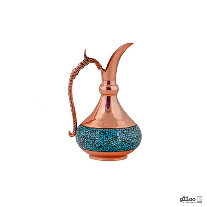 پارچ فیروزه کوبی آقاجانی مدل شلغمی ارتفاع ۱۶